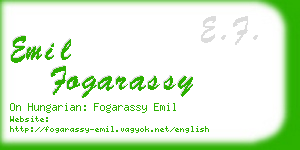 emil fogarassy business card